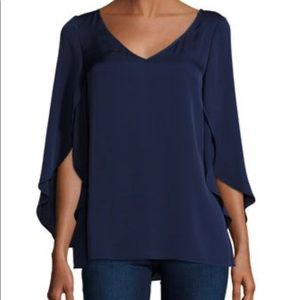 Milly Silk Top Bell Sleeve